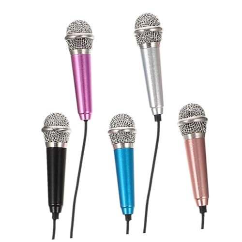 ULDIGI Portable Vocal Microphones 5 Pack Mini Microphone for Phone Singing Tool Metal Material Accurate Voice Capture Easy Installation Fashionable Look