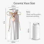 Elegant 8 Inch Ceramic Vase with Geometric Pattern, Decorative Vase with Jute Rope & Heart Charm for Home Décor, Table Centerpieces, and Gifts, Ideal for Living Room, Bedroom, and Office - Image 3