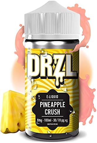 100ml Vape Juice | Pineapple Crush Vape Liquid | E Liquid | Suitable for Vape Kits | E Cig | 70/30 E Liquid with No Nicotine | Nicotine Free | E Juice | 0mg | Short Fill (by DRZL E Liquid)