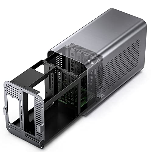 JONSBO N1 Mini-ITX NAS Chassis, ITX Computer Case, 5+1 Disk Bays NAS Mini Aluminum with Steel Plate Case, Built-in 14cm Fan, Only SFX Power Bite, Support H 70mm CPU Cooler