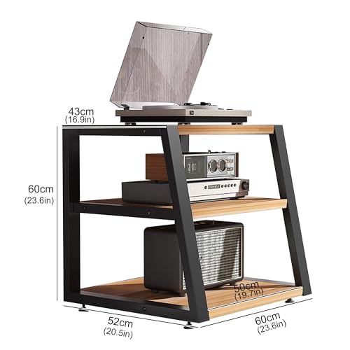 Armadietto per dischi in vinile a più livelli per apparecchiature audio ed elettroniche, elegante e nizer per salotti e studi, perfetto per gli amanti della musica e i collezionisti