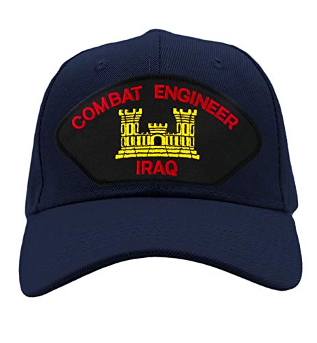 PATCHTOWN Combat Engineer - Iraq Hat/Ballcap Adjustable One Size Fits Most (Navy Blue, Standard (No Flag))
