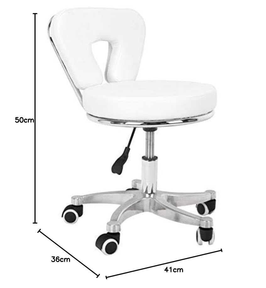 Activeshop Taburete cosmético para pedikure 9266 blanco