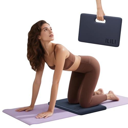 ILILI Yoga Knee Pad Foldable TPE Soft Pad 24*17*0.5inch (Folding Size 17*12*1inch) for Knee Push-ups Plank SupportElbow/Knee Support Portable and Lightweight for Yoga Pilates Fitness Exercise Outdoor