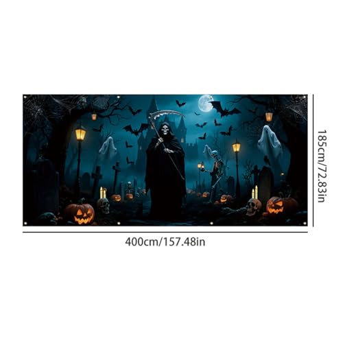 Cubierta de puerta de garaje de Halloween para fiestas en jardín 6