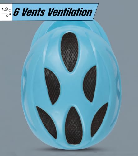 Image of OXYGEN Kids Bicycle Helmet for Age 3-8 Years | Lightweight Safety Helmet with Adjustable Strap & Air Vents | Size 24x17x10 cm | Ideal for Cycling, Skating, Scooter - Boys & Girls (Sky Blue)