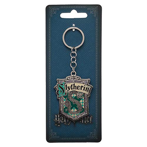 Llavero de metal resistente de Slytherin Bioworld con acabado premium de Harry Potter 2