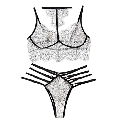 Soutien-gorge sans fil extensible et slip dentelle pour un confort érotique absolu
