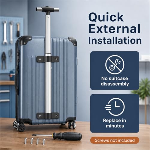 Image of Travel Suitcase Telescopic Handle Luggage Replacement Single Rod Replacement Telescopic Handle Aluminum Luggage Telescoping for Most