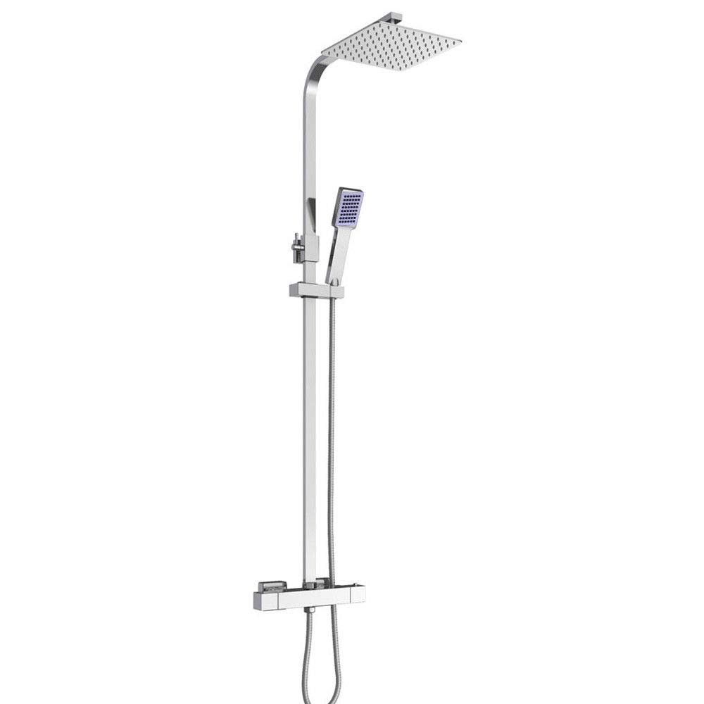 Bateria Prysznicowa z Termostatem, 40 cm, Zestaw Prysznicowy, Deszczownica, Słuchawka Prysznicowa z Termostatem, System Prysznicowy, Kolumna Prysznicowa, Regulowana
