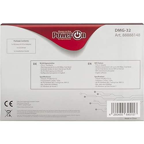 Adaptador WLAN Inter-Tech DMG-32 con conexión estable de 650 Mbit/s internos 4