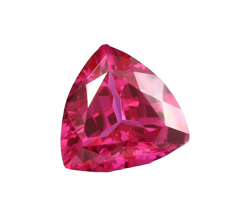 Saphir rose précieux de 11 mm de forme trillion pour la haute joaillerie