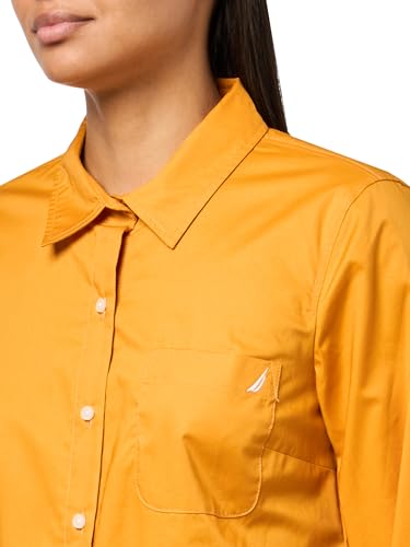 Image of Nautica Women's Button Front Long Sleeve Roll Tab Shirt