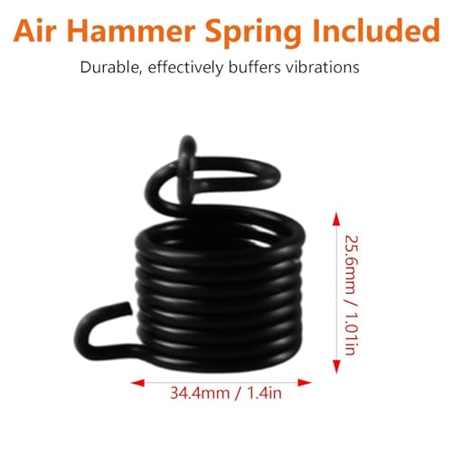 Air Hammer Bits 18\'\'(450mm) Long 2-Piece Set, 3/4\'\' Air Chisel, 3/8\'\' Point Tip, 0.401\" Shank, Air Hammer Attachments, 42Cr-Mo, HRC60, Rolled Rust-resistant Oil Treatment, Penumatic Cold Chisel - Thumbnail 5