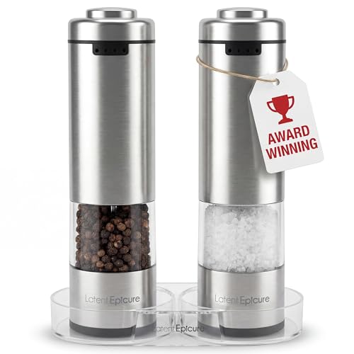 Latent Epicure Electric Salt and Pepper Grinder Set, USB-C...
