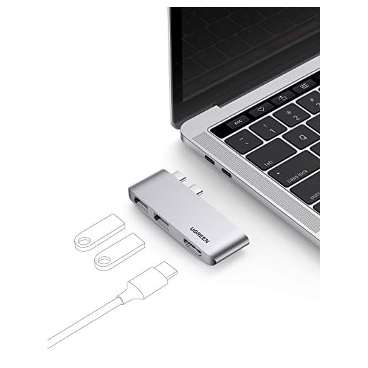 UGREEN HUB USB C, Adaptador USB C a 2 USB 3.1 10Gbps, 4K 60Hz HDMI, Compatible con MacBook Pro 2020 2019 2018 2017 Macbook Air 2020 2019 2018