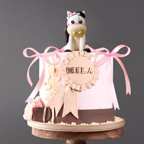 Décoration gâteau anniversaire cowgirl pour fête équestre de petite fille