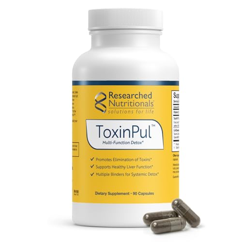 Researched Nutritionals ToxinPul - Kidney & Liver Cleanse Detox & Repair - Multi-Binder Formula with Humic Acid Chlorella & Quercetin for Heavy Metals Glyphosate & Toxin Removal (90 ct)