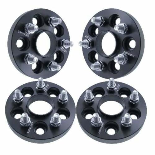1 Inch Hub Centric Wheel Spacer Compatible with Subaru Impreza, BRZ, Forester & Scion FR-S - 5x100 Bolt Pattern, 56.1mm Hub Bore, 12x1.25 Studs, Black - Set of 4