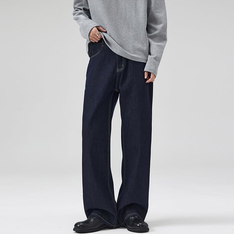 Men's Denim Pants Spring Black A-Line Straight Leg Jeans3