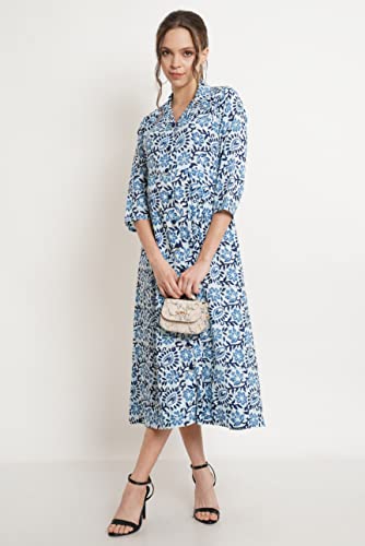 Image of COTLAND Fashions Jaipuri Cotton Flared A-Line Dress for Women