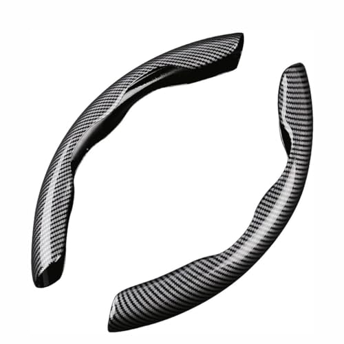 HOWENG Fibre Carbone Couvre-Volant Voiture pour Hyundai ix25 2015-2023,Non-Slip Couvre-Protection Volant Segmenté Accessoire,A-Black