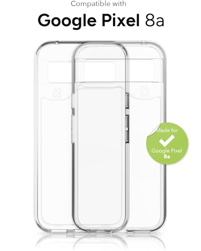 Image of ZAGG Crystal Palace Google Pixel 8a Case - Transparent, Graphene-Enhanced Impact Protection, Eco-Friendly Design, 78% Recycled Material, Wireless Charging Compatible