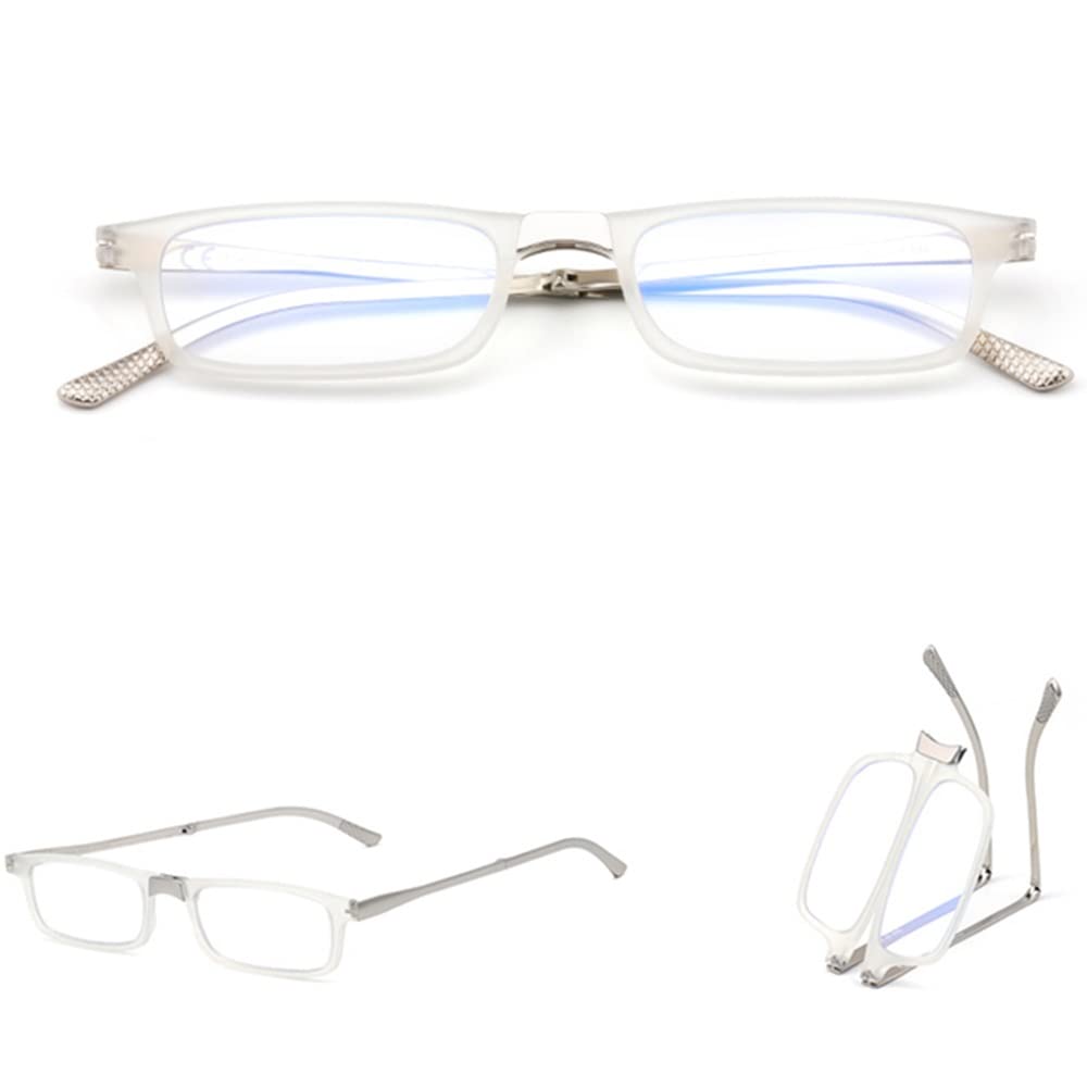 Plegables Gafas De Lectura，Anti Luz Azul Lentes De Lectura，TR90 Ultrafinas Gafas De Lectura Negro 1.5 (Color : White, Size : +1.5)