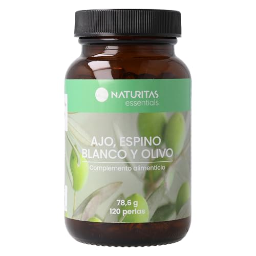 Ajo, Espino Blanco y Olivo | 120 Perlas | Naturitas Essentials | Complemento de Aceites Macerados de Plantas | Apoyo al Cuidado del Sistema Circulatorio | Bienestar Cardiovascular