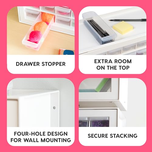 IRIS USA Screw Organizer, Hardware Storage Organizer, 64 Drawer Parts Cabinet, Plastic Drawer Storage for Hardware Crafts, Small Parts, Nuts and Bolts, Tool Storage, Scrapbook Art Hobby - White by IRIS USA - Image 2