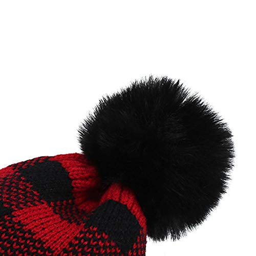 Plaid Christmas Knitted Hat For Baby, Classic Red And Black Xmas Baby Hat For Children: 0 To 3 Years Old #TOP1