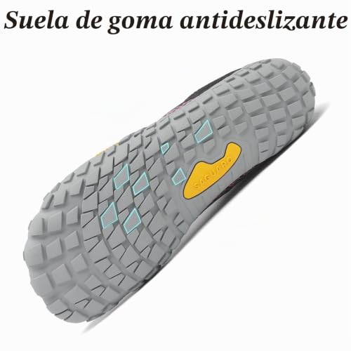 Miniatura 6 de Saguaro Hombre Mujer Barefoot Zapatillas De Trail Running Minimalistas Zapatillas De Deporte Fitness Zapatos Descalzos Para Correr En Montaña Escarpines De Agua, Rosa Magenta, 39 Eu