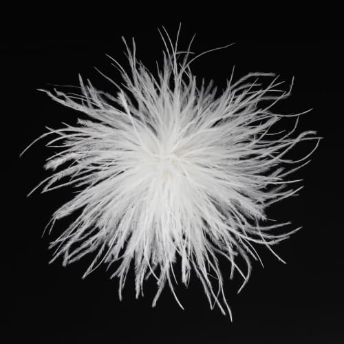 Dainty Feather Flower Large Brooch Pin for Women and Men, Elegant Oversized Floral Lapel Pin, 150mm, for Wedding, Party, Dance, Banquet (white) by AIVIOI - Used condition - Image 6