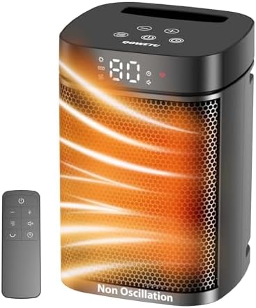 QOWETU Small Portable 1500W Space Heaters for Indoor Use with Rem...