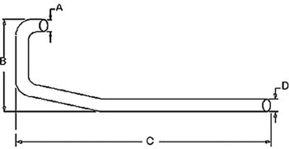 R1613 Exhaust Pipe - Fits Ford NAA/Jubilee