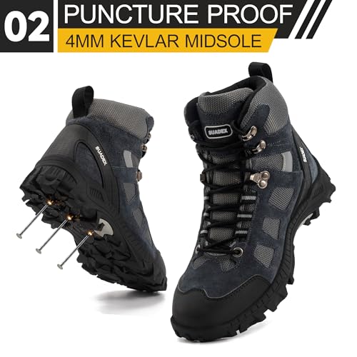 Image of SUADEX Steel Toe Boots for Men Women Indestructible Non Slip Comfortable Work Boot Safety Construction Shoes