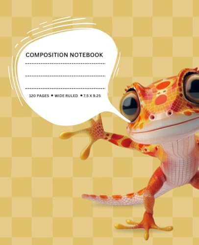 Composition Notebook - Wide Ruled: Cute Dino Pals | Yellow Checkered Background | 7.5 x 9.25 inches | 120 Pages | Creative Writing and Drawing Journal ... School Supply | Perfect for Back to School