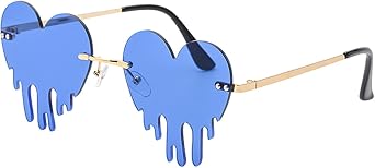 BOJOD Dripping Heart Shaped Sunglasses for Women Heart Glasses Trendy Sunglasses for Party
