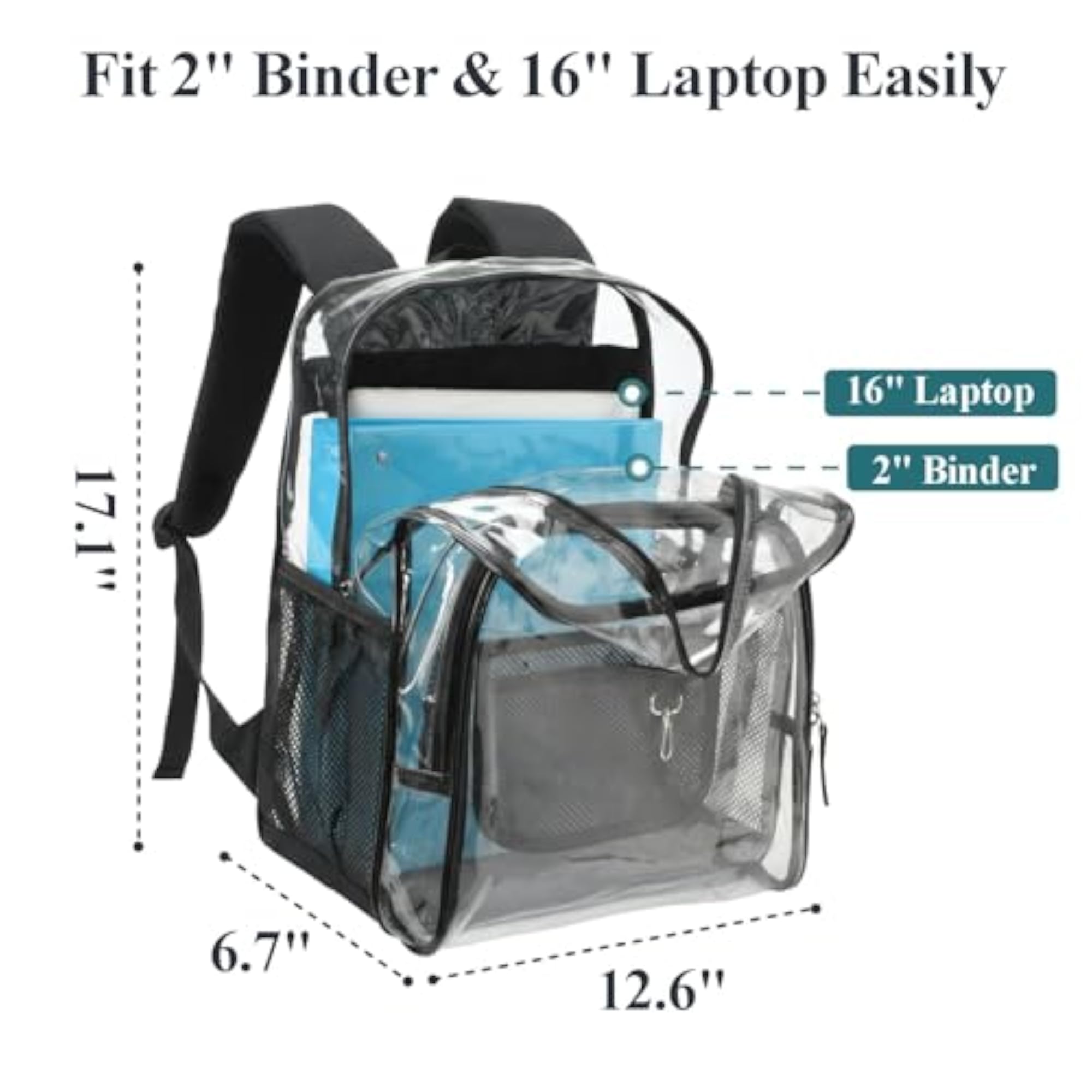 Heavy Duty Clear Backpack for School, Waterproof Transparent Design