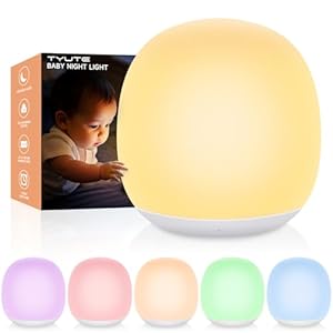 Night Light for Kids, Baby Light for Nursery with 8 RGB Colors Changing, Egg Night Light with 1H Timer & Touch Control, Soft BPA Free Portable Dimmable Night Lamp for Kids Room