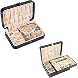 KCY Jewelry Box Organizer for Women Girls,2 Pcs Boxes Small and Large PU Leather Jewellery Storage C