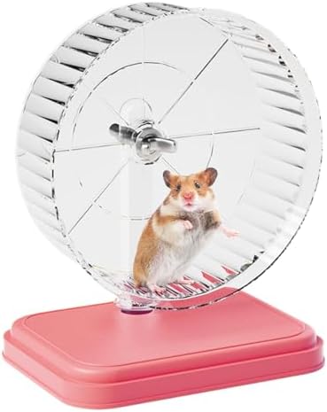 Rueda para Correr silenciosa para hámster - Rueda de Ejercicio para hámster con Soporte Estable - Ruedas de Ejercicio para Animales pequeños | para Ratones erizos, jerbos u Otros Animales pequeños.