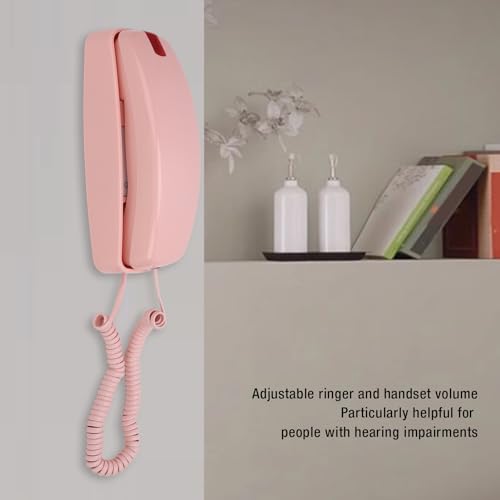 Festnetztelefon für Zuhause, Retro-Wandtelefone für Festnetz, Schnurgebundenes Telefon, an der Wand Montierbar, Große Tasten, Lautstärkeregler, Festnetz Im Alten Stil für (PIN)
