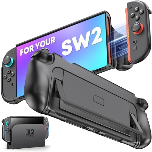Protective Case for Nintendo Switch 2 2025 Fits Original Dock, Ergonomic Grip Protective Case Accessories with Quick-Release Joycon Design for Switch 2, Portable for Travel, Lightweight & Scratchproof