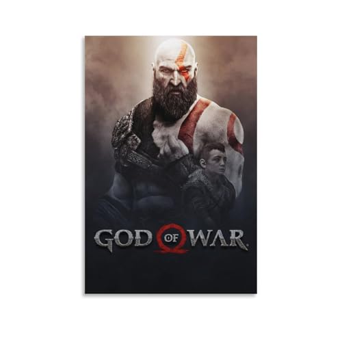 MKLYUA Póster de God of War: lienzo decorativo clásico impermeable que se desvanece, decoración universal, pintura para regalar a amigos, profesores, 60 x 90 cm, estilo sin marco