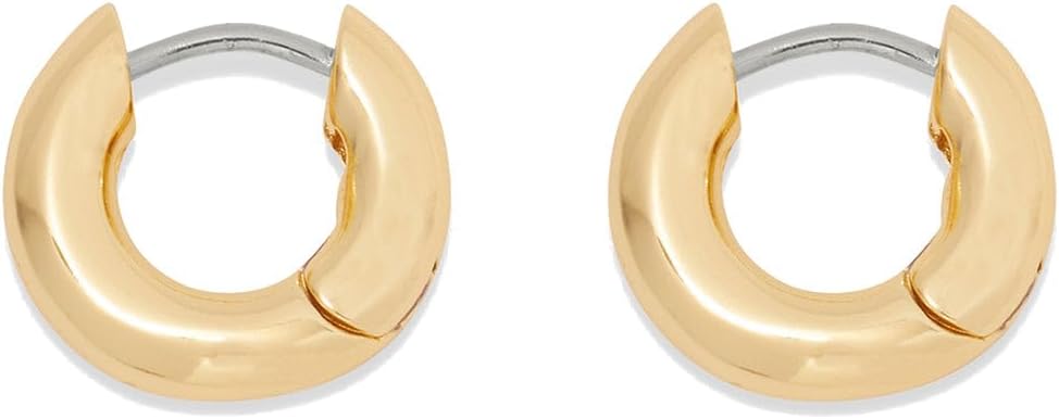 gorjana - Lou Huggies 1/2" Drop - 18K Gold-Plated Finish - Secure Hinge Closure - Stylish Hoop Earrings, Ideal for Ear Stack - Complimentary Gift Packaging - Perfect for Gifting - Image 3