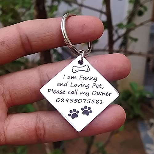 Image of Jypr Customized Pet ID Tag Personalize Black Engraved Name Collar Tag for Your Loving Pet Dog, Cat, Puppy, Horse (Funny Cartoon 2 MM Thick Tag)