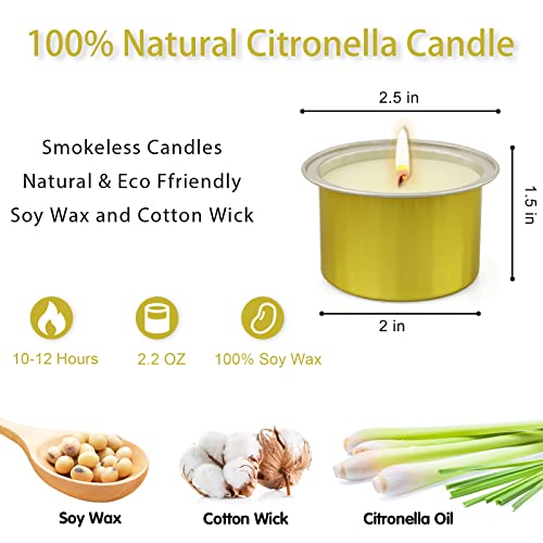 Citronella Candles Outdoor, 24 Pack 2.2Oz Citronella Candles For Home Scented, Naturral Soy Candles Gifts For Women, Aromatherapy Small Candles Gifts Sets For Indoor Garden Patio Balcony #TOP2