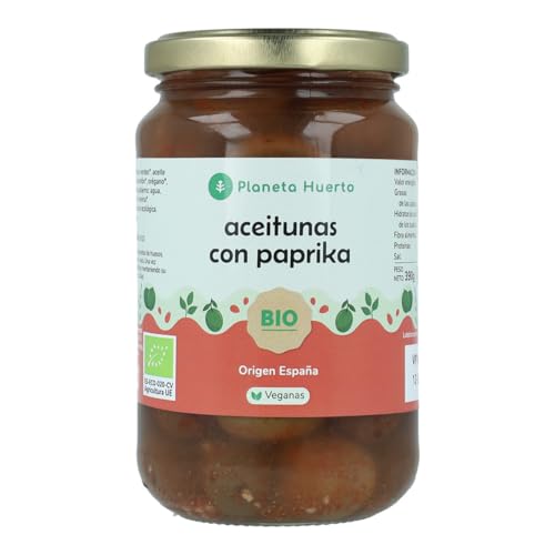 PLANETA HUERTO | Aceituna Gazpachera ECO 350g – Aceitunas Verdes Manzanilla con Hierbas Ecológicas