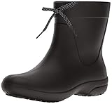crocs Women's Freesail Shorty Rain Boot Black, 4 M US